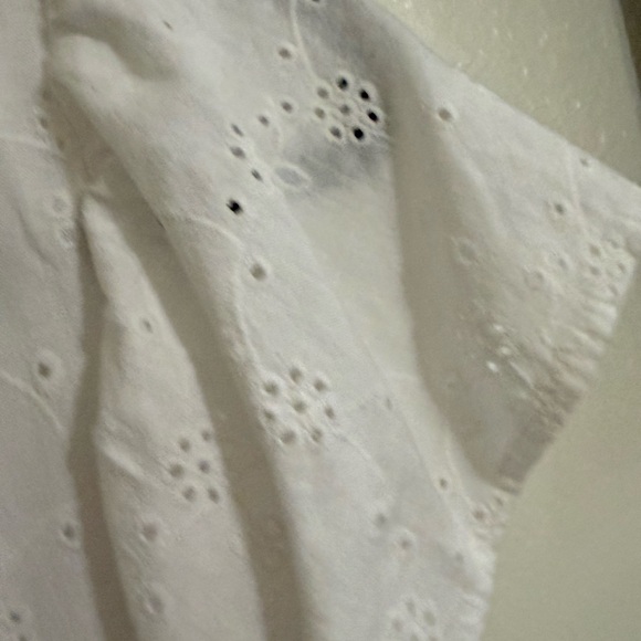 Time and Tru White Eyelet Blouse Flutter Sleeve Peplum Top Cottagecore - Picture 5 of 7